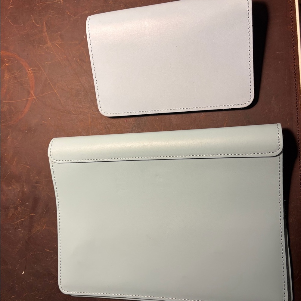 Light Blue Leather Journal Cover Set - Picture 4 of 5